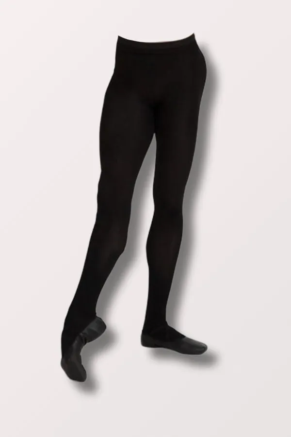 Mens Footed Tights with Back Seam - Black