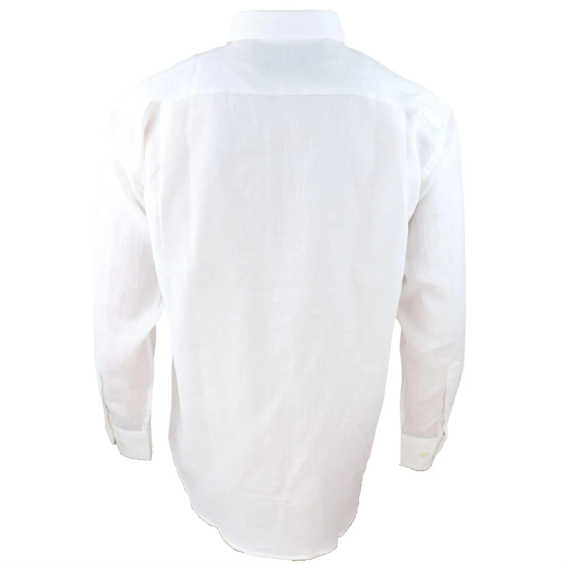 Mens Linen Summer Shirt Breathable Fabric Classic Full Sleeve