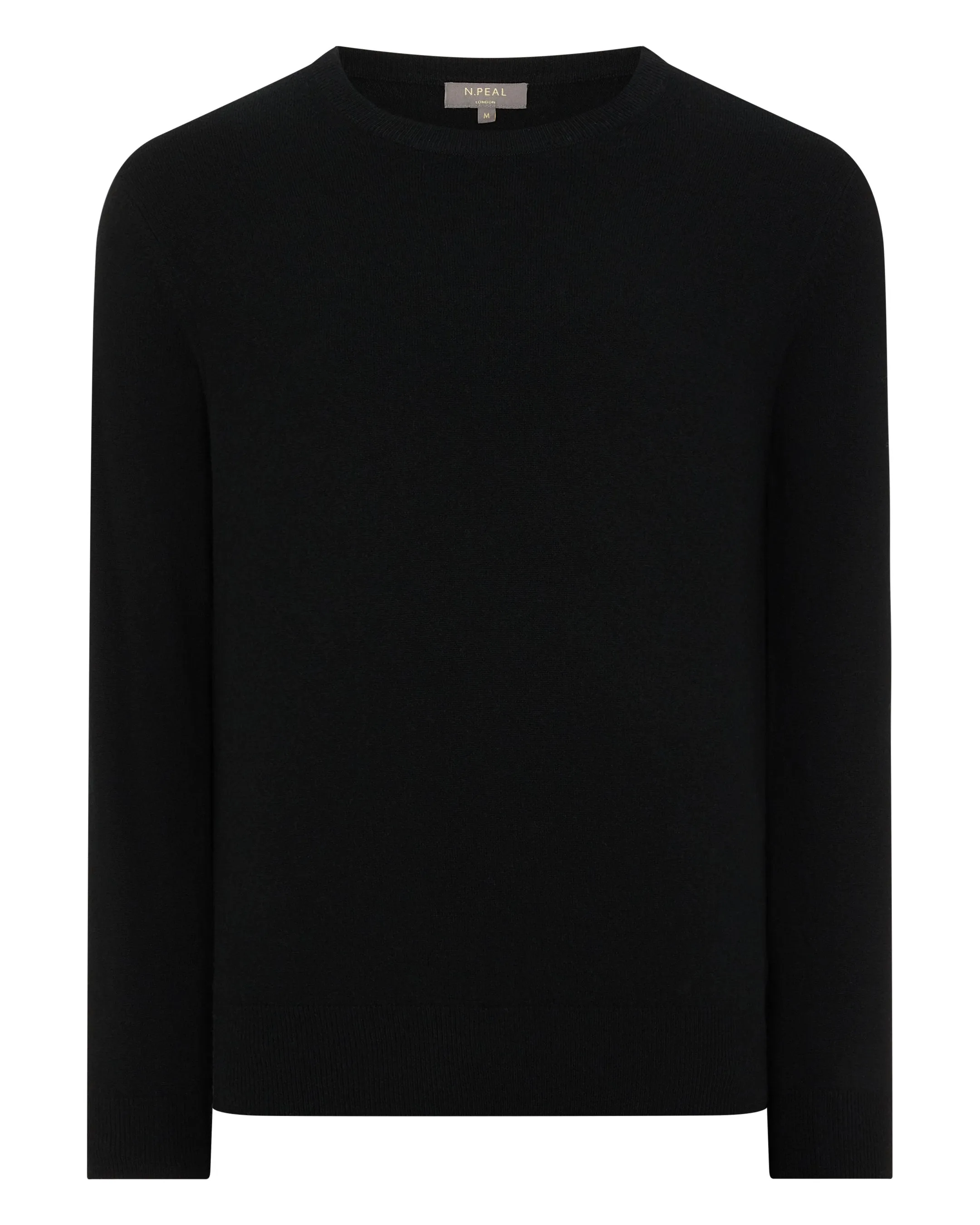 Men's Oxford Round Neck Cashmere Jumper Black