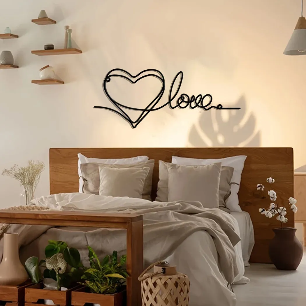 Metal Love Heart 3d Wall Decoration For Bedroom Living Room Cute Modern Home Art Decor