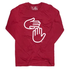 Michigan Hands Long Sleeve (Deep Red)