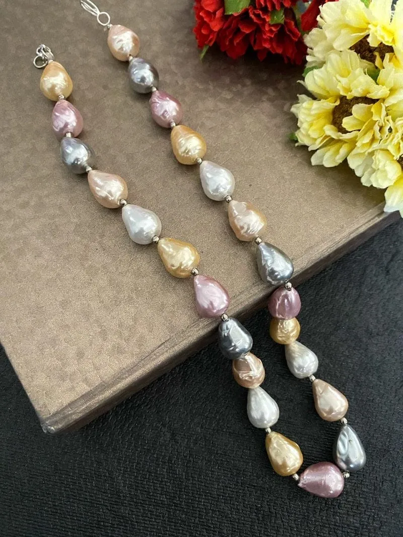 Multi Color Baroque Pearls Necklace By Gehna Shop