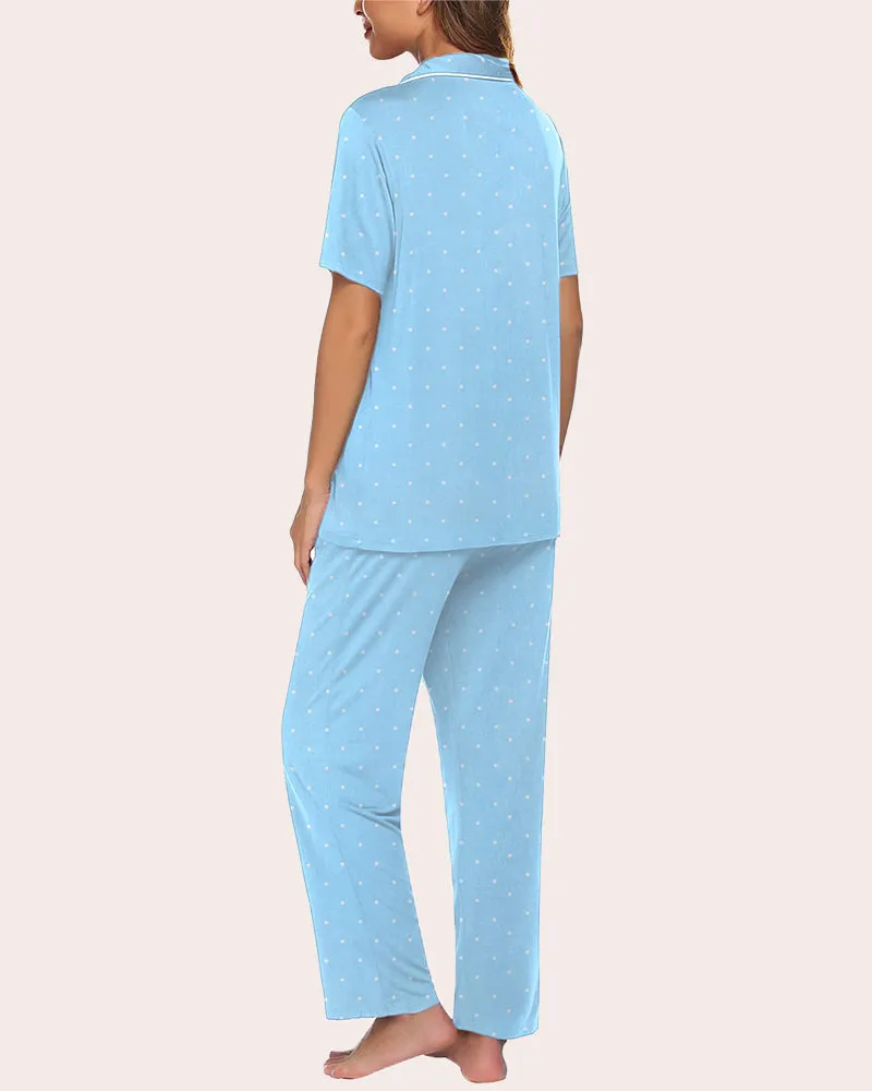 Notch Collar Soft Pajamas Set