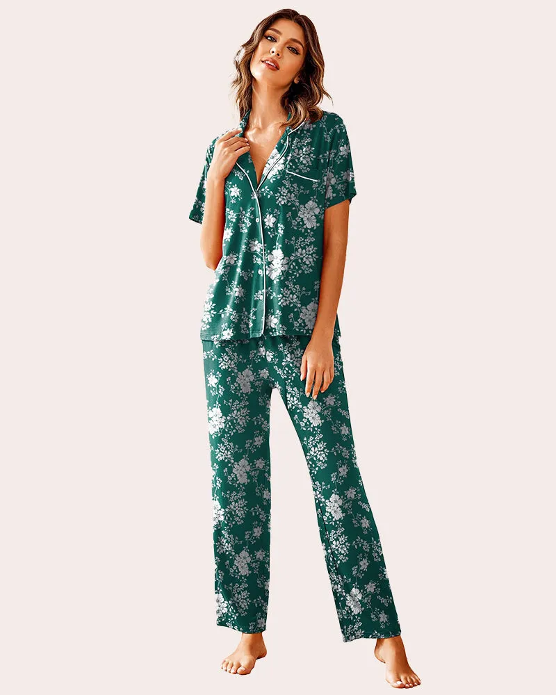 Notch Collar Soft Pajamas Set