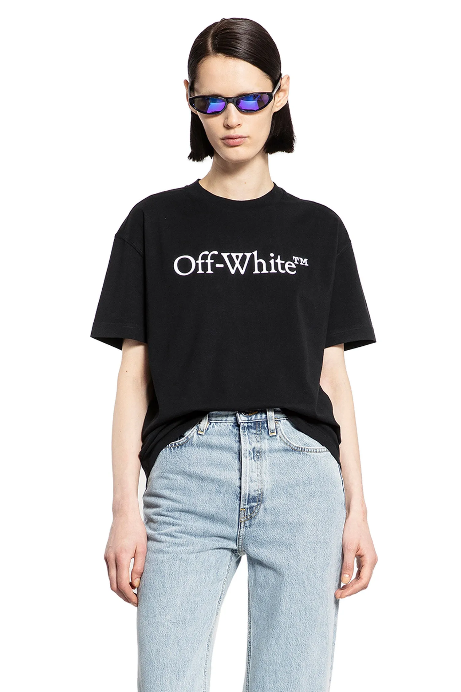 OFF-WHITE WOMAN BLACK T-SHIRTS & TANK TOPS