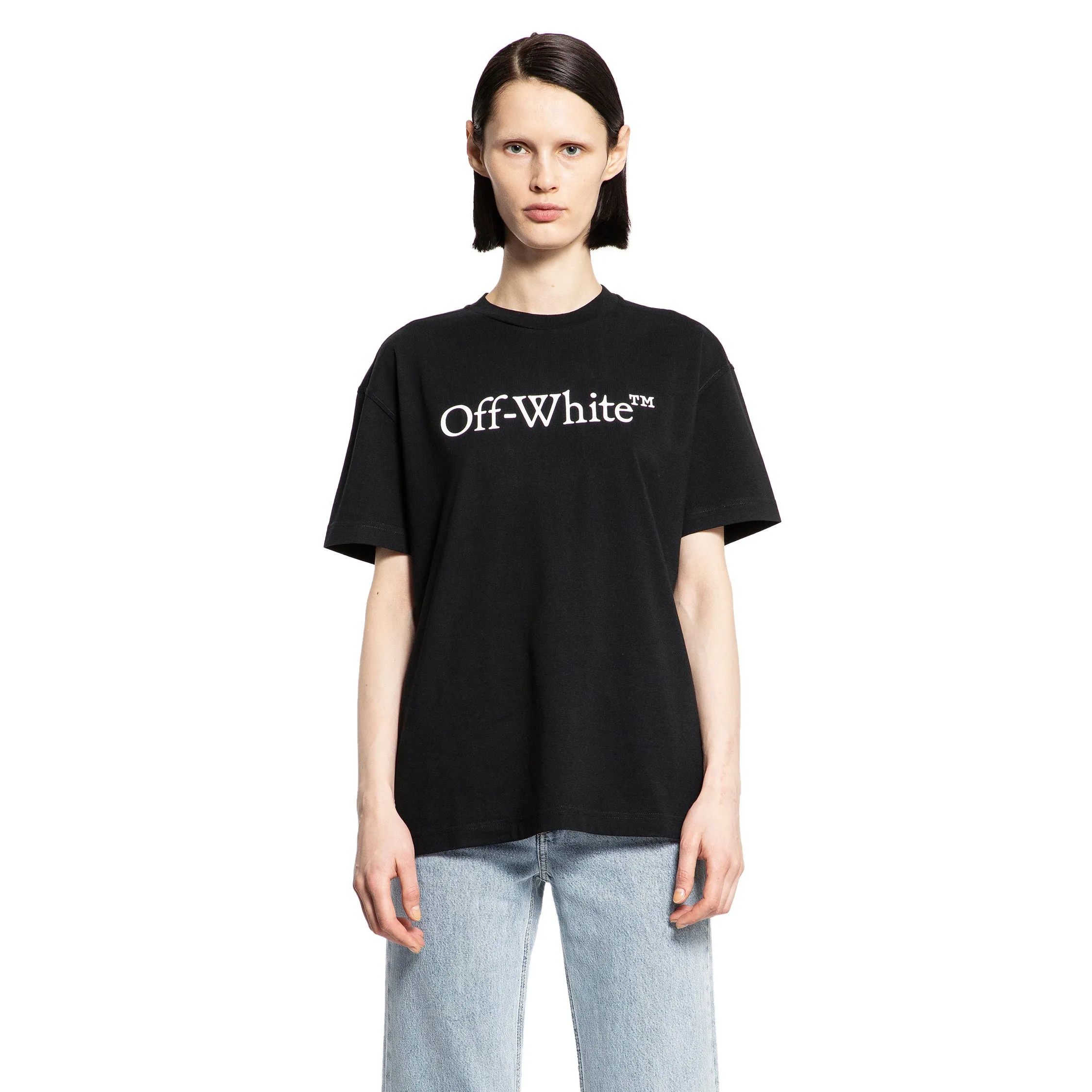 OFF-WHITE WOMAN BLACK T-SHIRTS & TANK TOPS