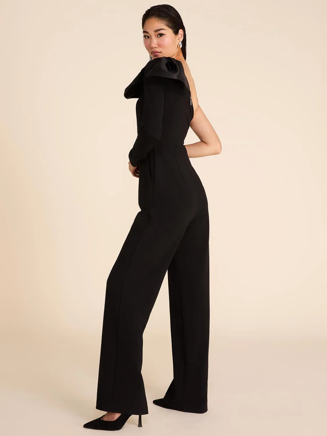 One-Shoulder Jumpsuit With Bow