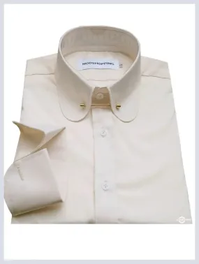 Penny Pin Collar Shirt - Cream Color  Shirt Men's