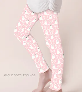 [Pre Order] Creepy Cute Boos & Bows - Adult & Kids Casual Cloud Soft Yoga Band Leggings EST SHIP MID SEPT