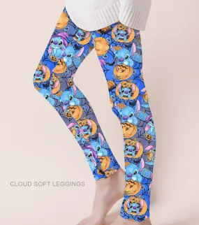 [Pre Order] Creepy Cute Stitch or Treat - Adult & Kids Casual Cloud Soft Yoga Band Leggings EST SHIP MID SEPT