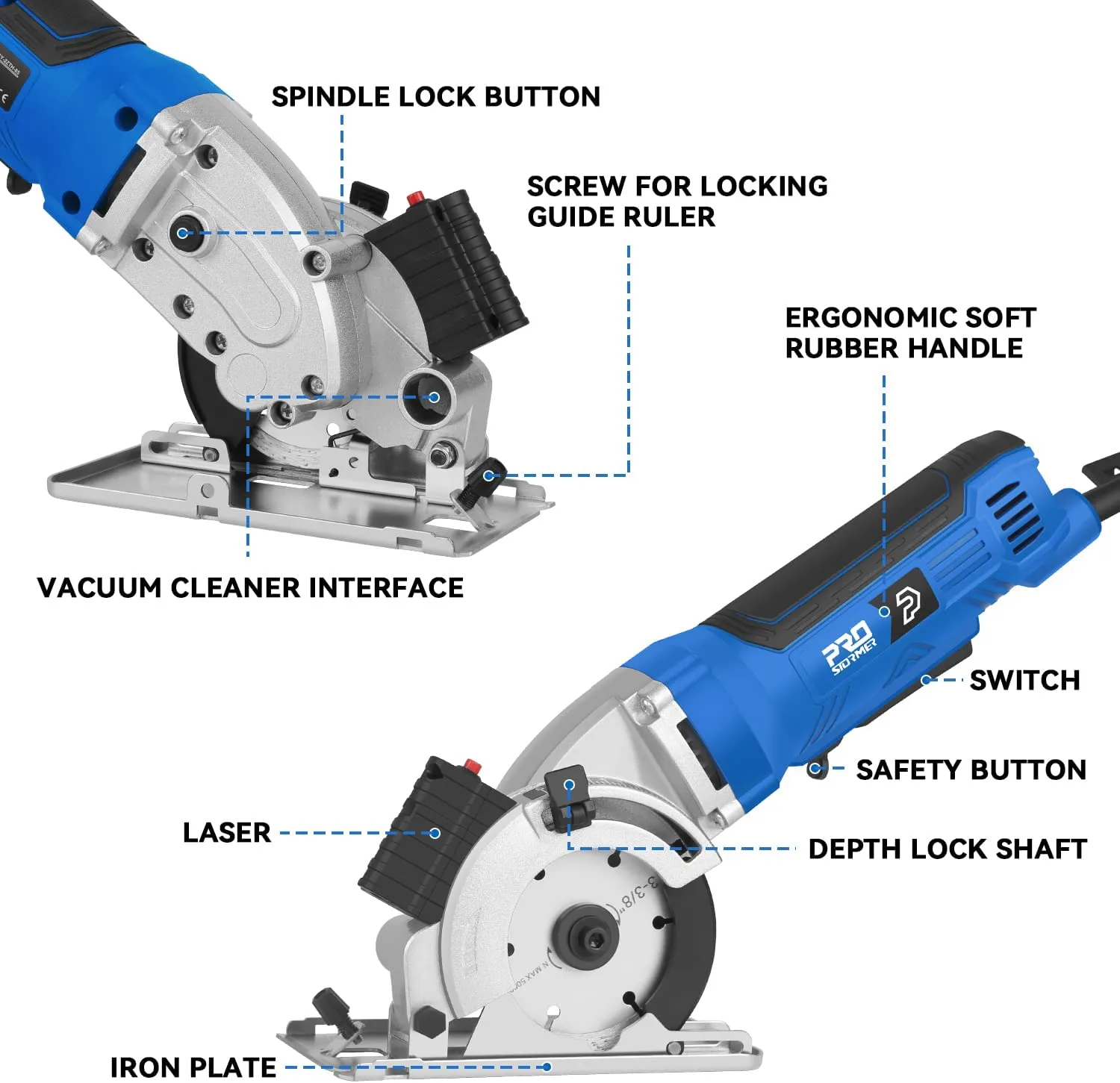 Prostormer 500W Mini Circular Saw