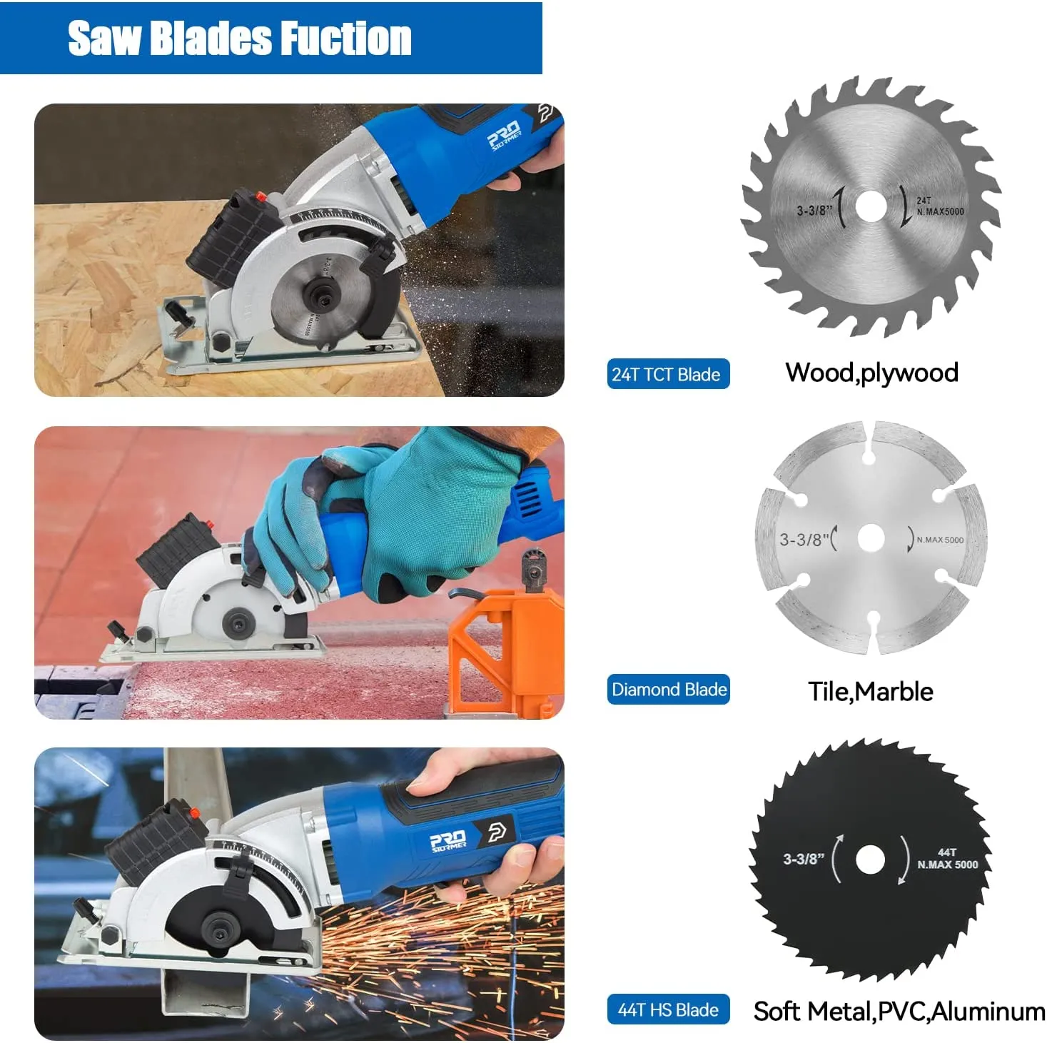 Prostormer 500W Mini Circular Saw