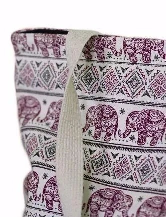 Purple Elephant Tote Bag