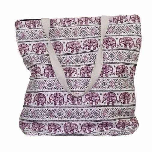 Purple Elephant Tote Bag