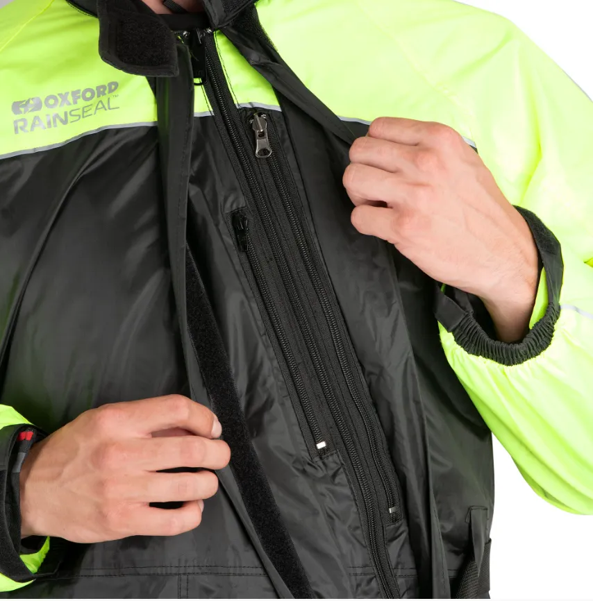 Rainseal One Piece Waterproof Biker Oversuit Black / Fluorescent by Oxford