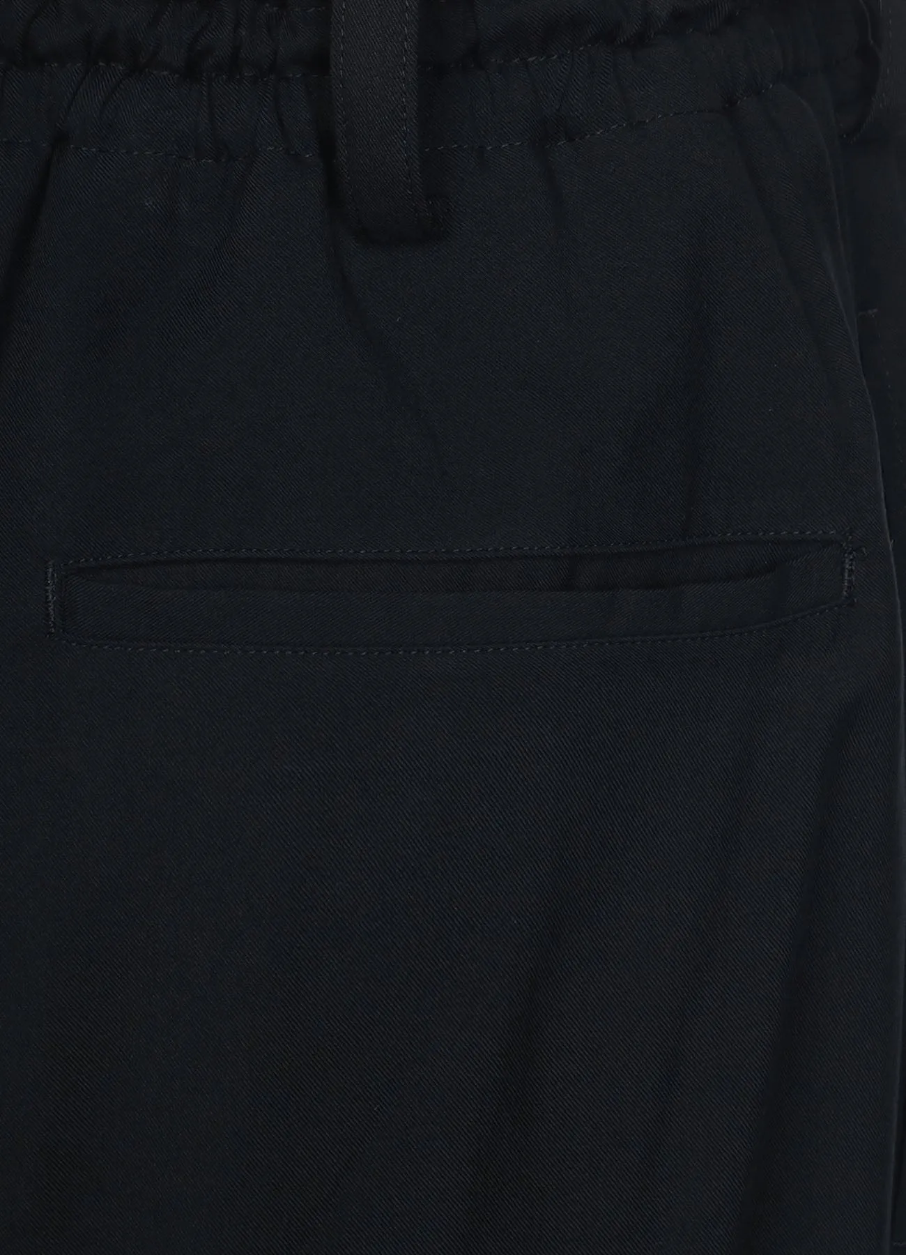 RAYON WASHER TWILL STRINGS GATHERED CROPPED PANTS