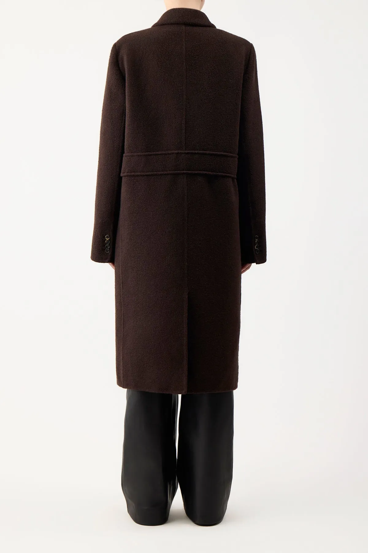 Reed Coat in Chocolate Double-Face Recycled Cashmere Felt