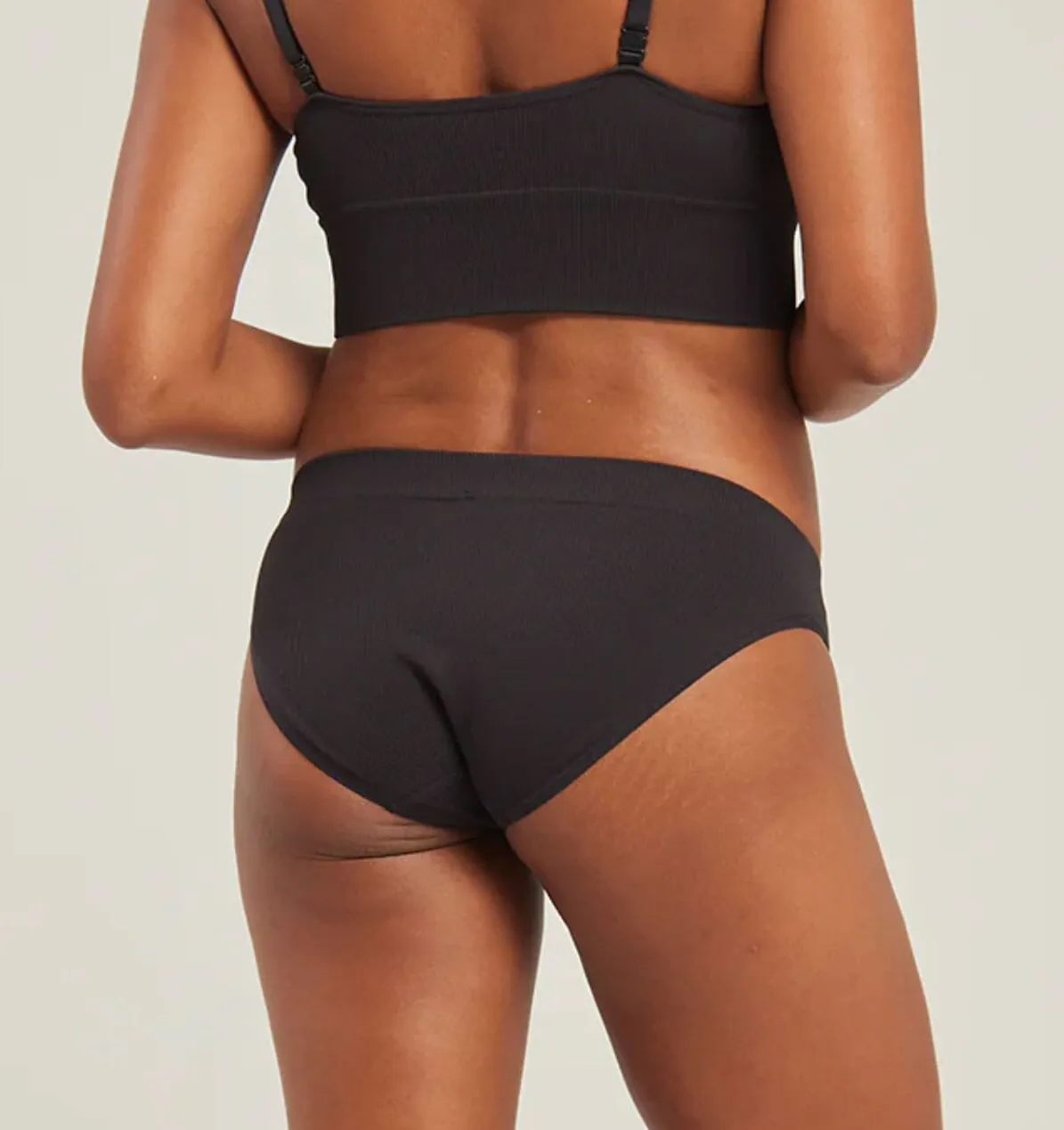 Ribbed high leg brief [Black]