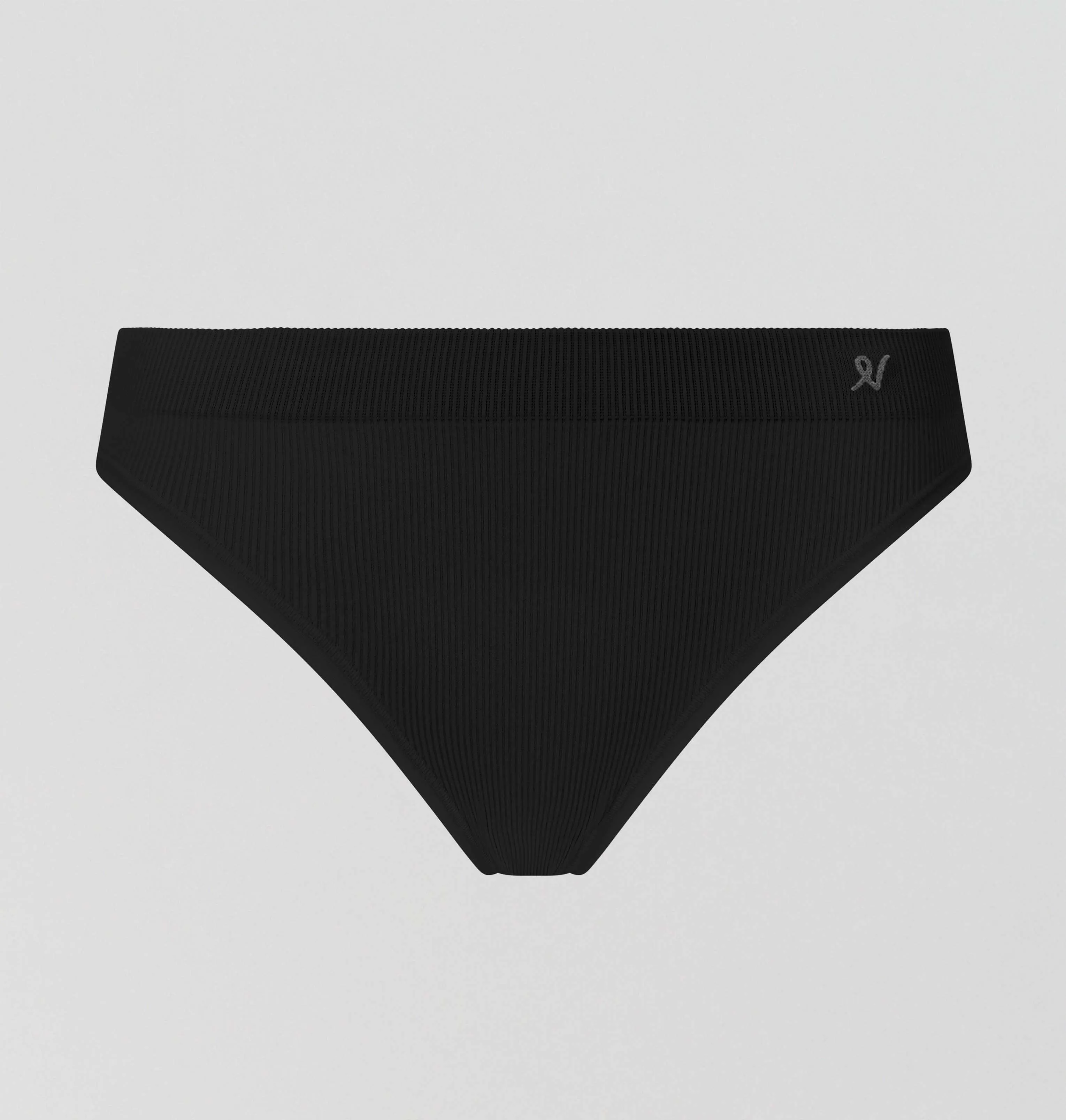 Ribbed high leg brief [Black]