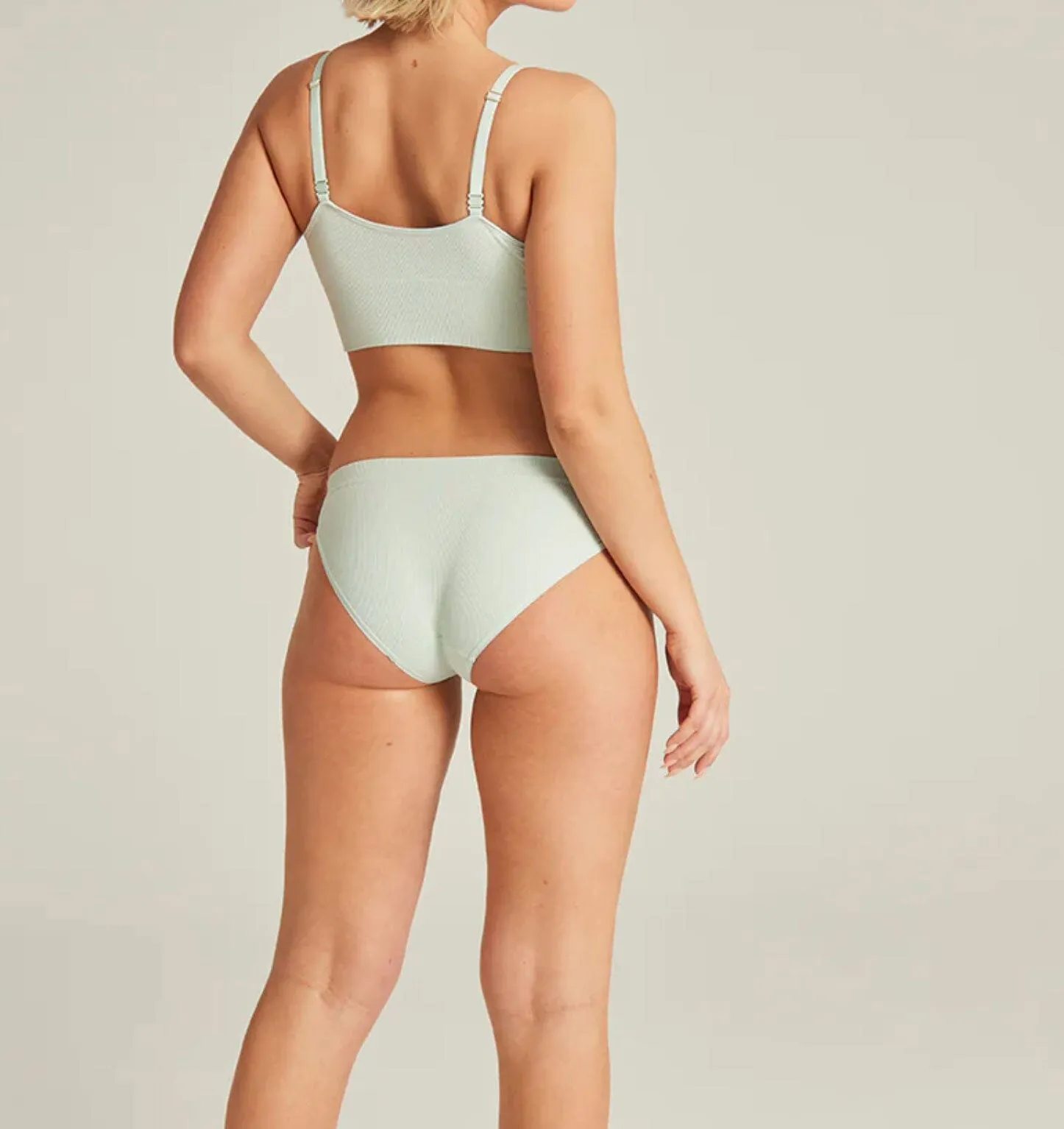 Ribbed high leg brief [Mint]