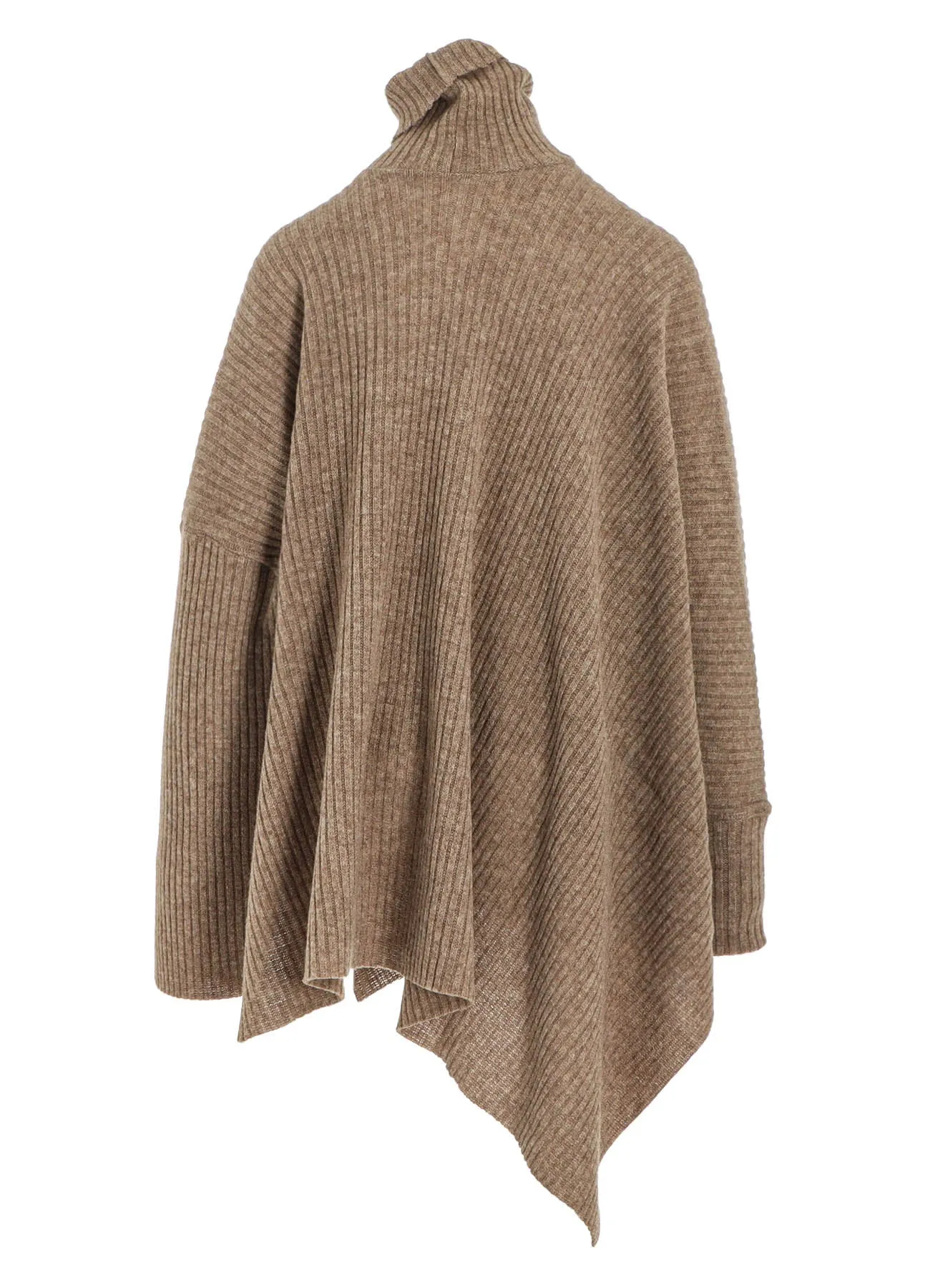 RIBBED UNBALANCED PONCHO