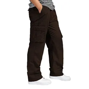 Romano nx Cotton Cargo Track Pant for Men- Lower with Multi-Pockets & Side Zipper Pockets