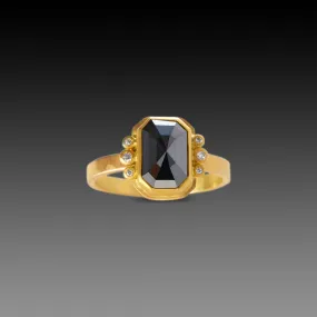 Rose Cut Black Diamond Ring