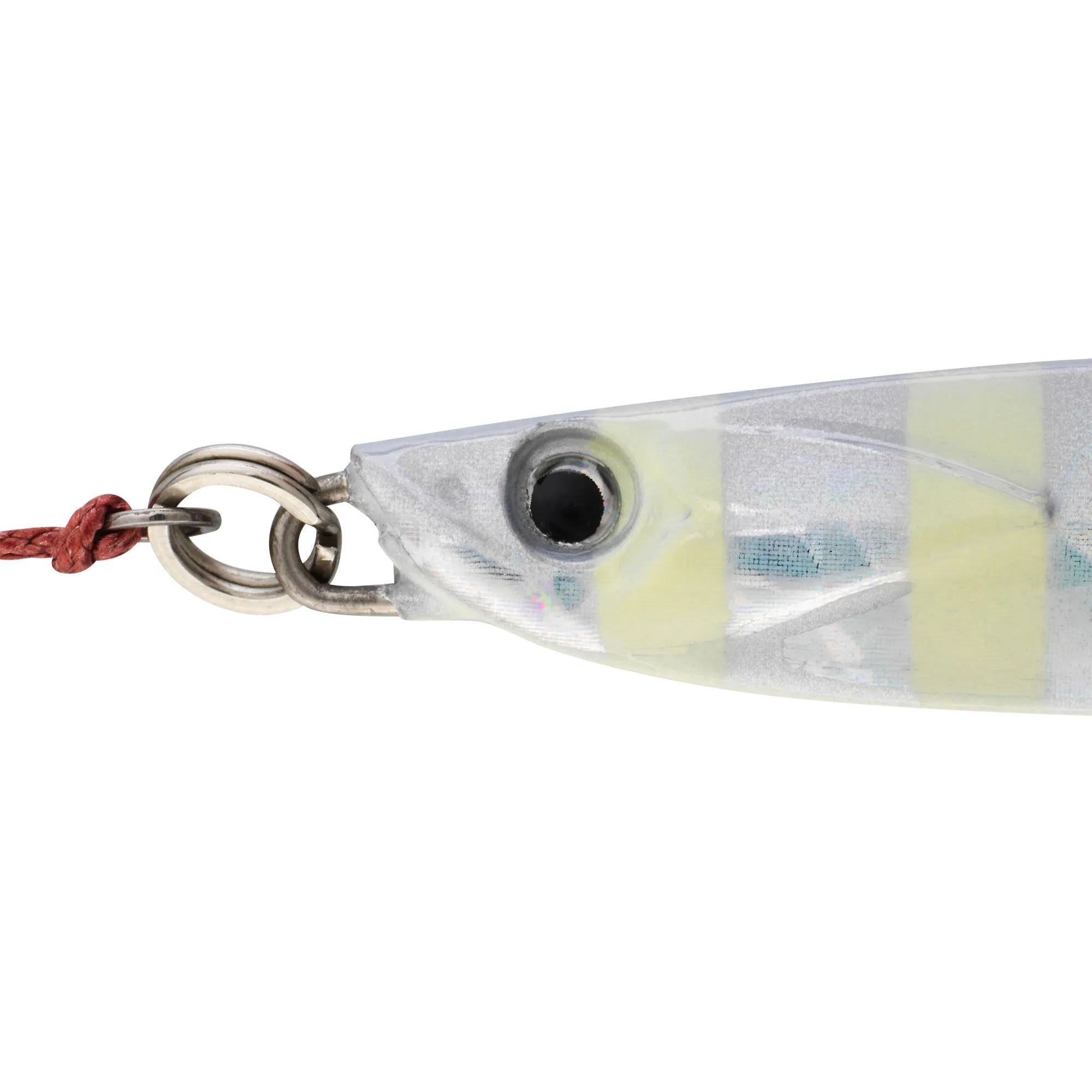 Saltwater Fishing Jig Lure Biastos with Assist Hook, 2.6", 0.7 oz- White Phosphorescent