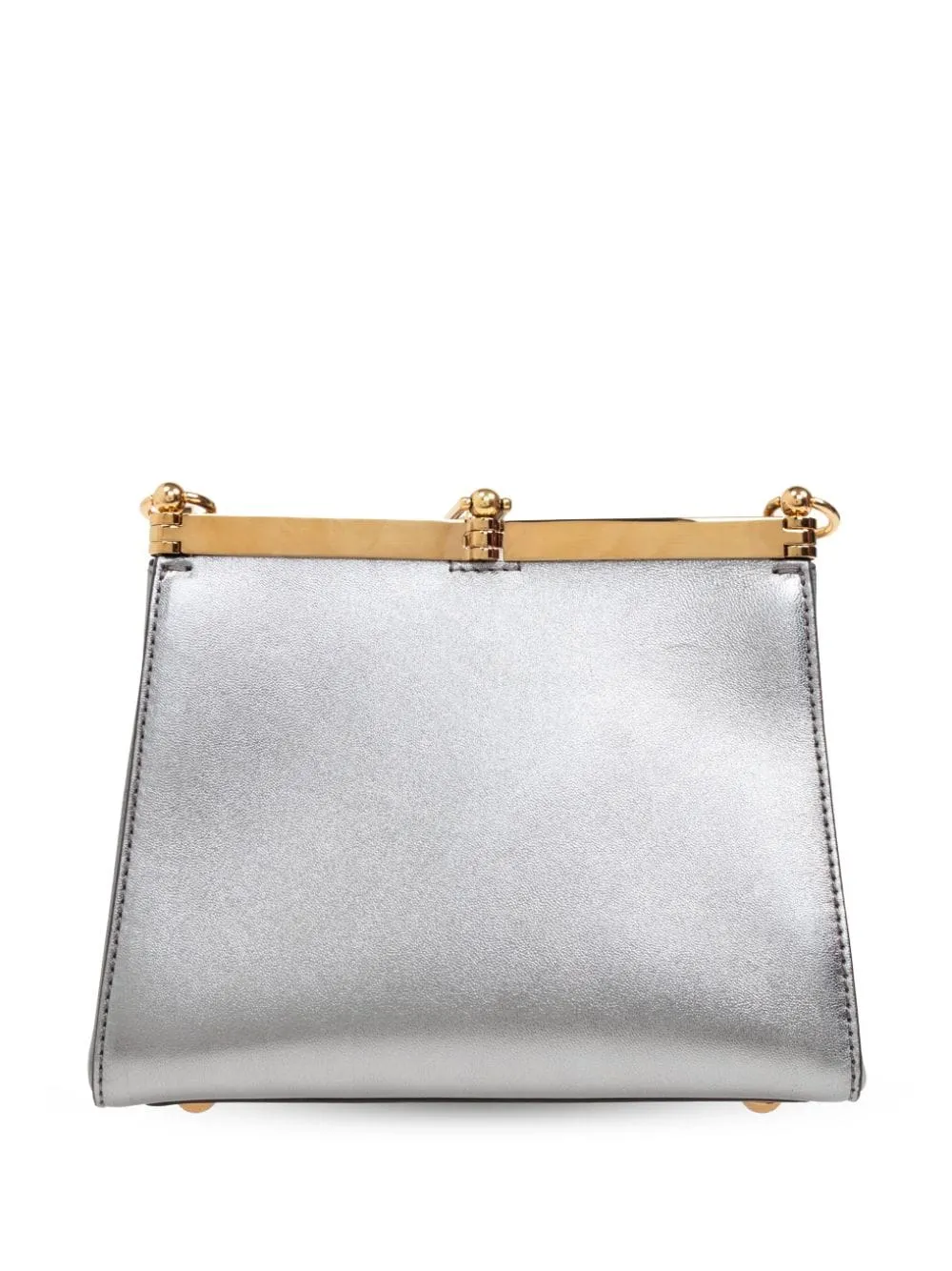 SILVER CALF LEATHER SHOULDER BAG