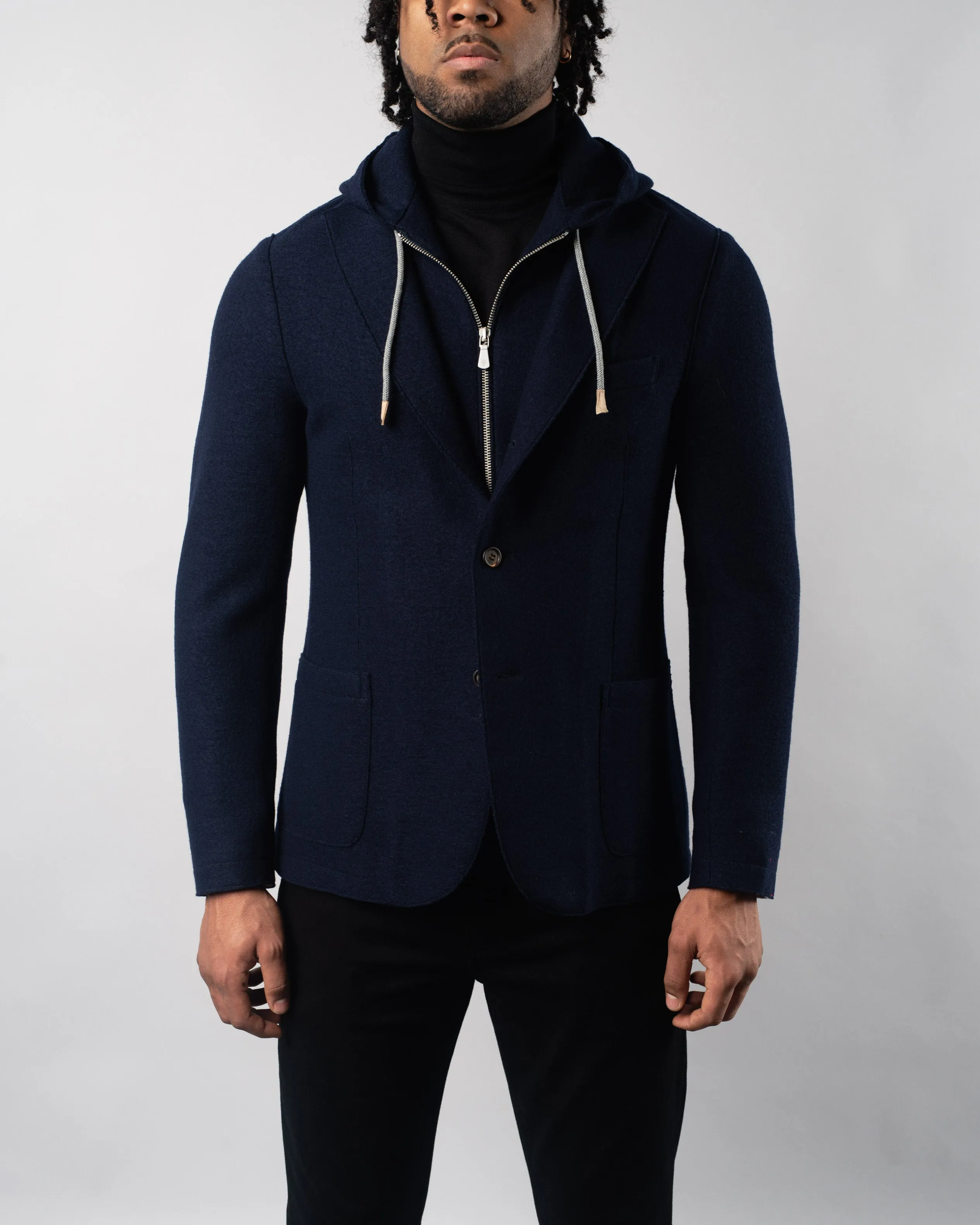 Single Breasted Hooded Jacket