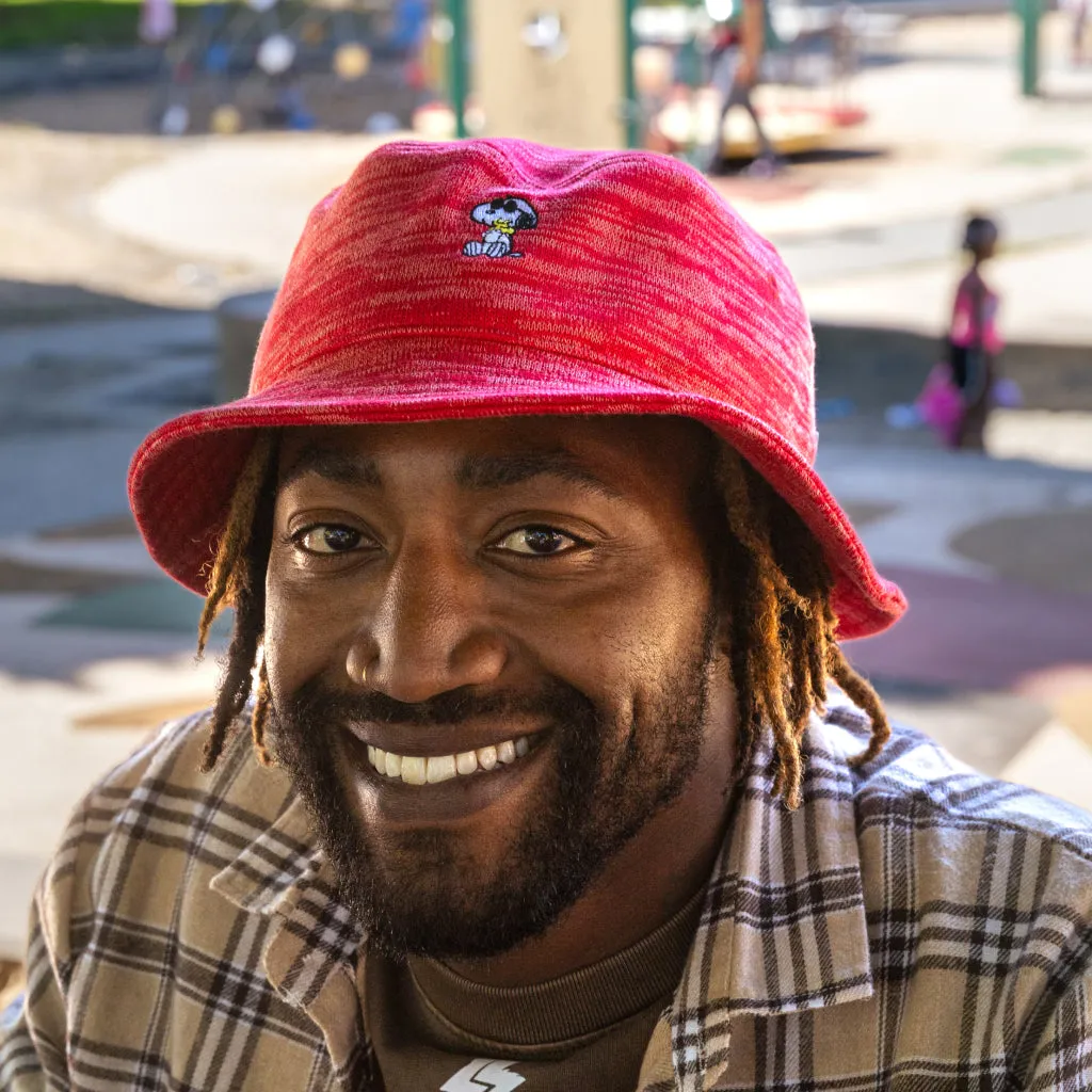 Snoopy Red and Coral Speckled Hero Bucket Hat