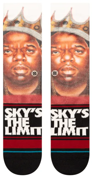 Stance Socks Unisex Biggie Sky's The Limit Crew Black