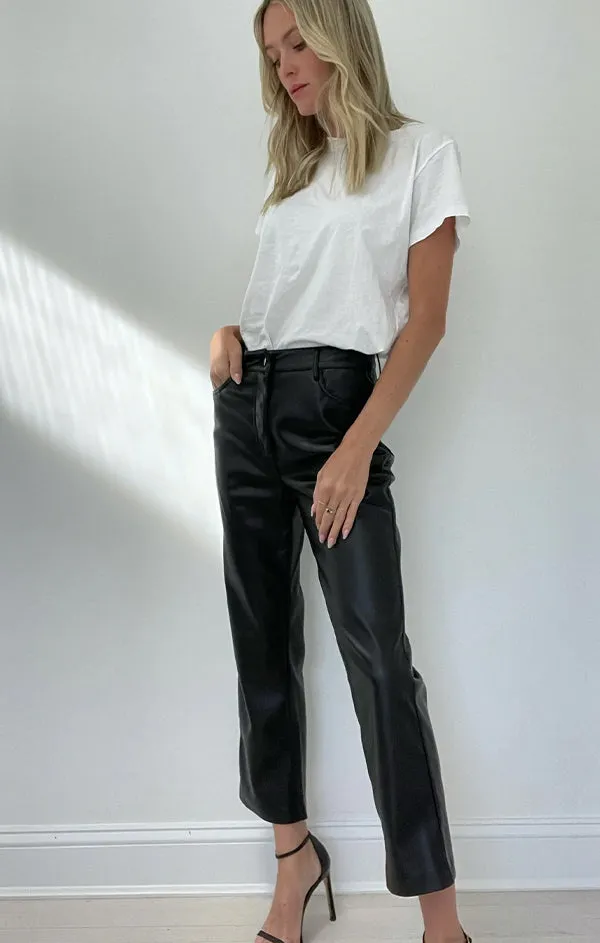 Straight Leg Faux Leather Pant