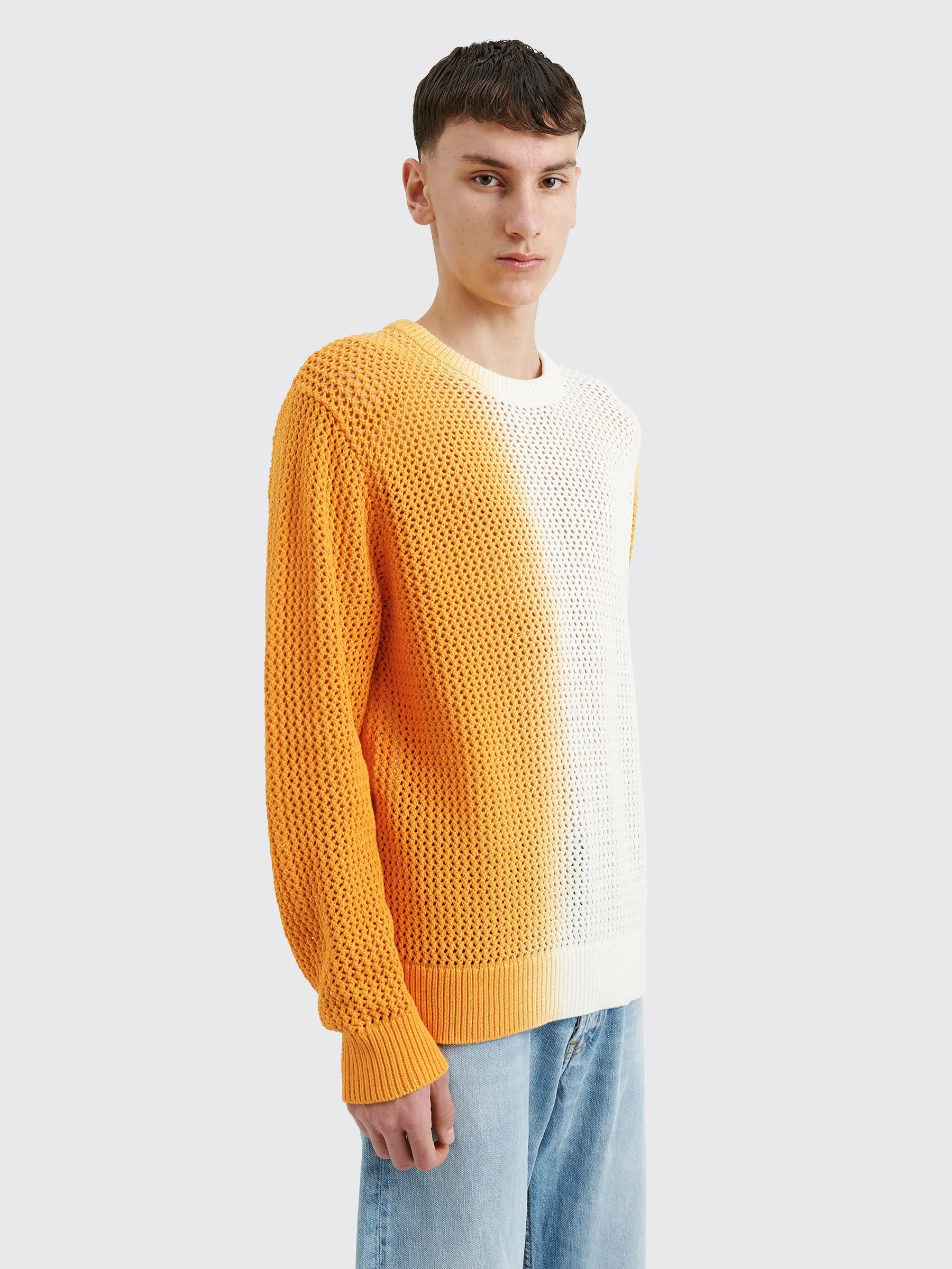 Stüssy Pigment Dyed Loose Guage Sweater Orange