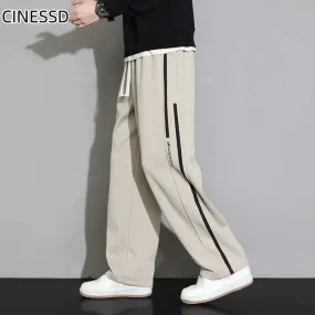 Sweatpants Men Baggy Joggers Wide Leg Pants Breathable Loose Outdoor Trousers Fashion Design Jogging Pants