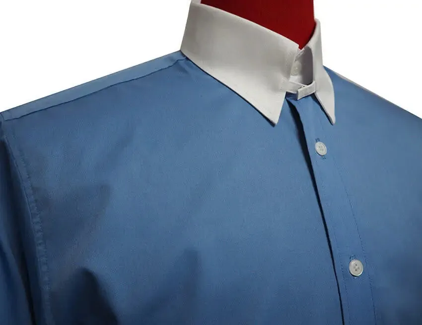 Tab Collar Shirt | Sky Blue Tab Collar Mod Shirt