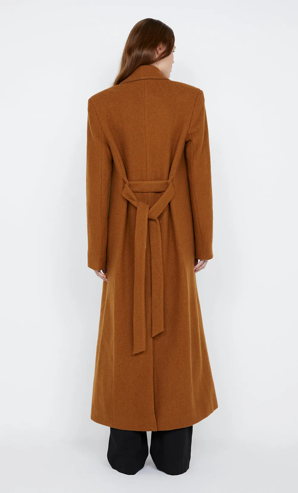 TEYANA BELTED COAT - TOFFEE