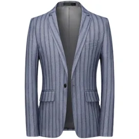 The Denis Striped Slim Fit Blazer Suit Jacket