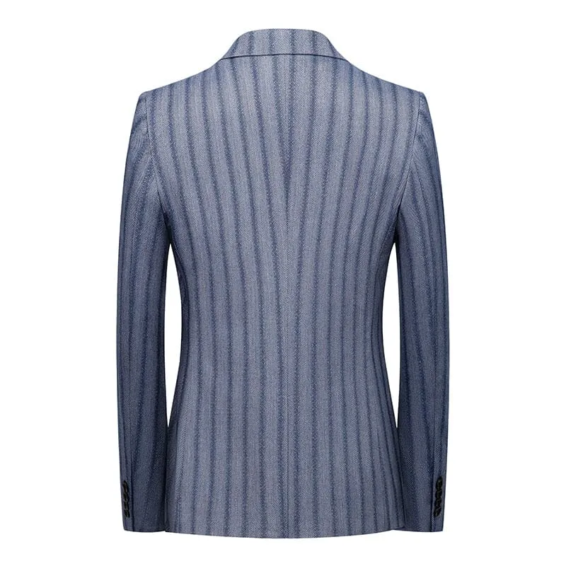 The Denis Striped Slim Fit Blazer Suit Jacket