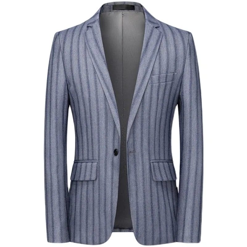 The Denis Striped Slim Fit Blazer Suit Jacket