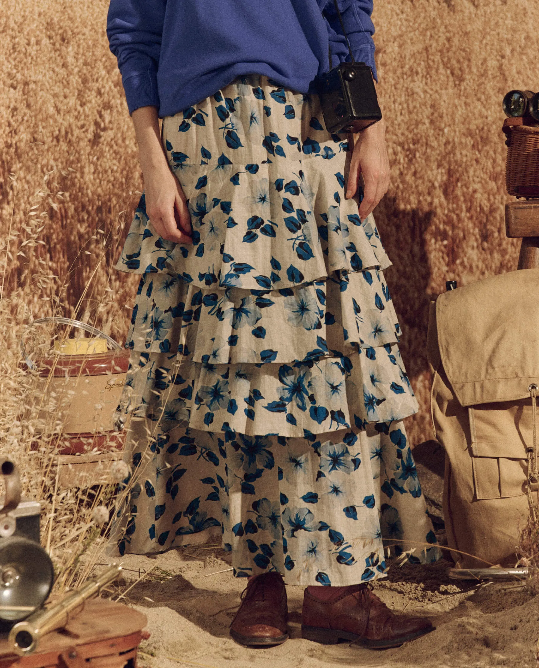 The Gazebo Skirt. -- Deep Meadow Floral