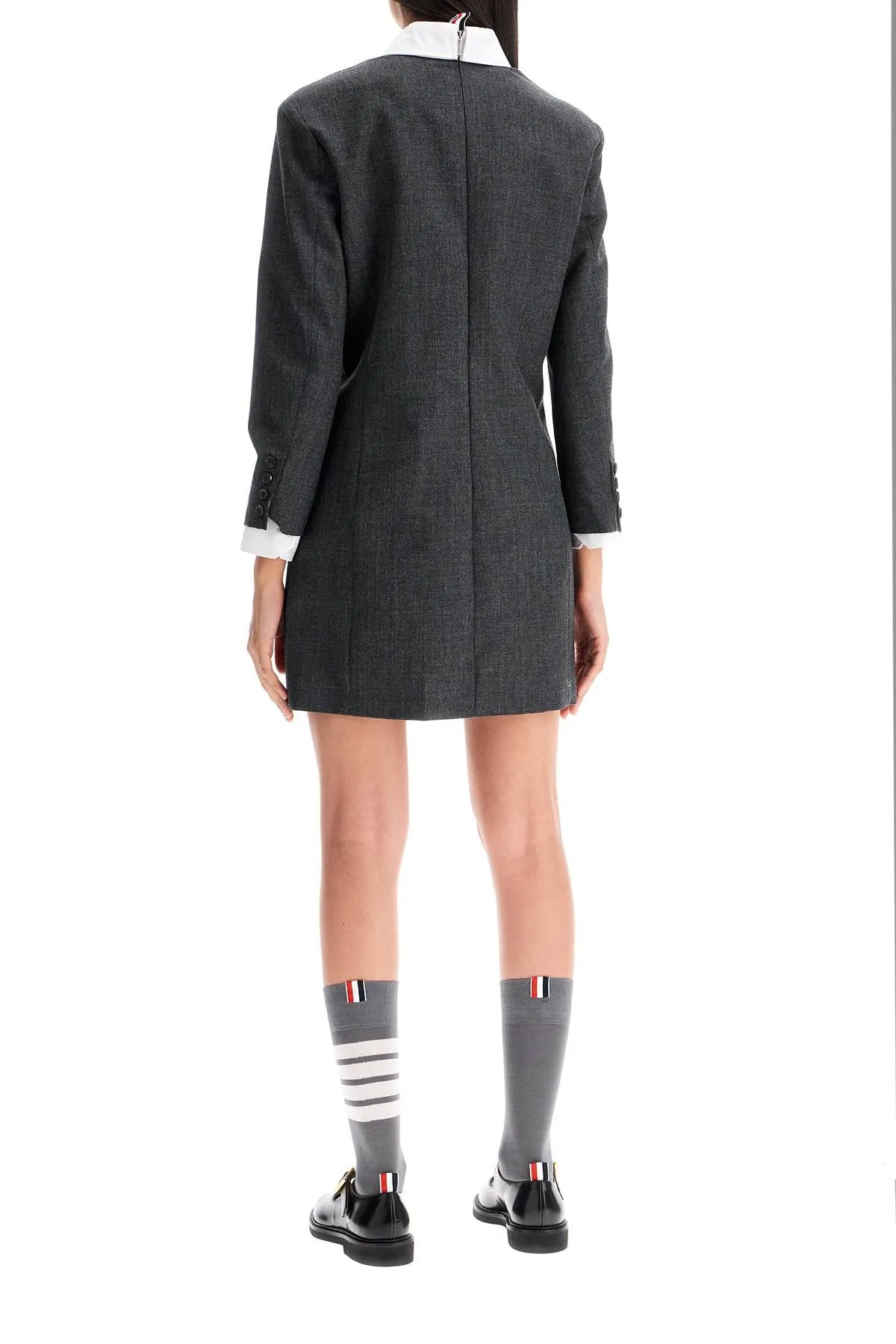 THOM BROWNE mini wool sheath dress in tube style