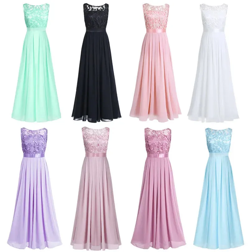 TiaoBug Lace Bridesmaid Dresses Long New Designer Chiffon Beach Garden Wedding Party Formal Junior Women Ladies Tulle Dress