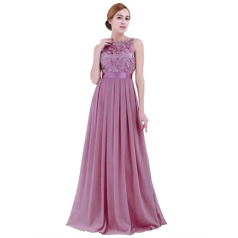 TiaoBug Lace Bridesmaid Dresses Long New Designer Chiffon Beach Garden Wedding Party Formal Junior Women Ladies Tulle Dress