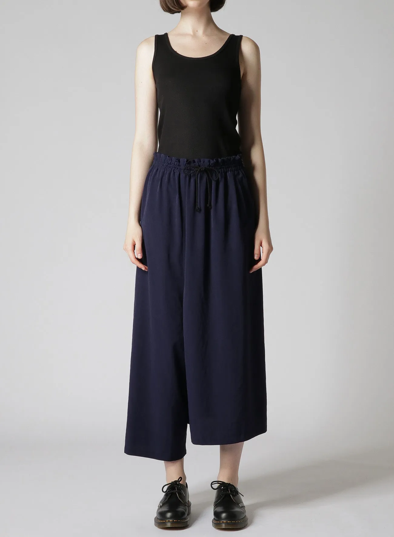 TRIACETATE POLYESTER CREPE de CHINE FRONT TUCK THICK PANTS