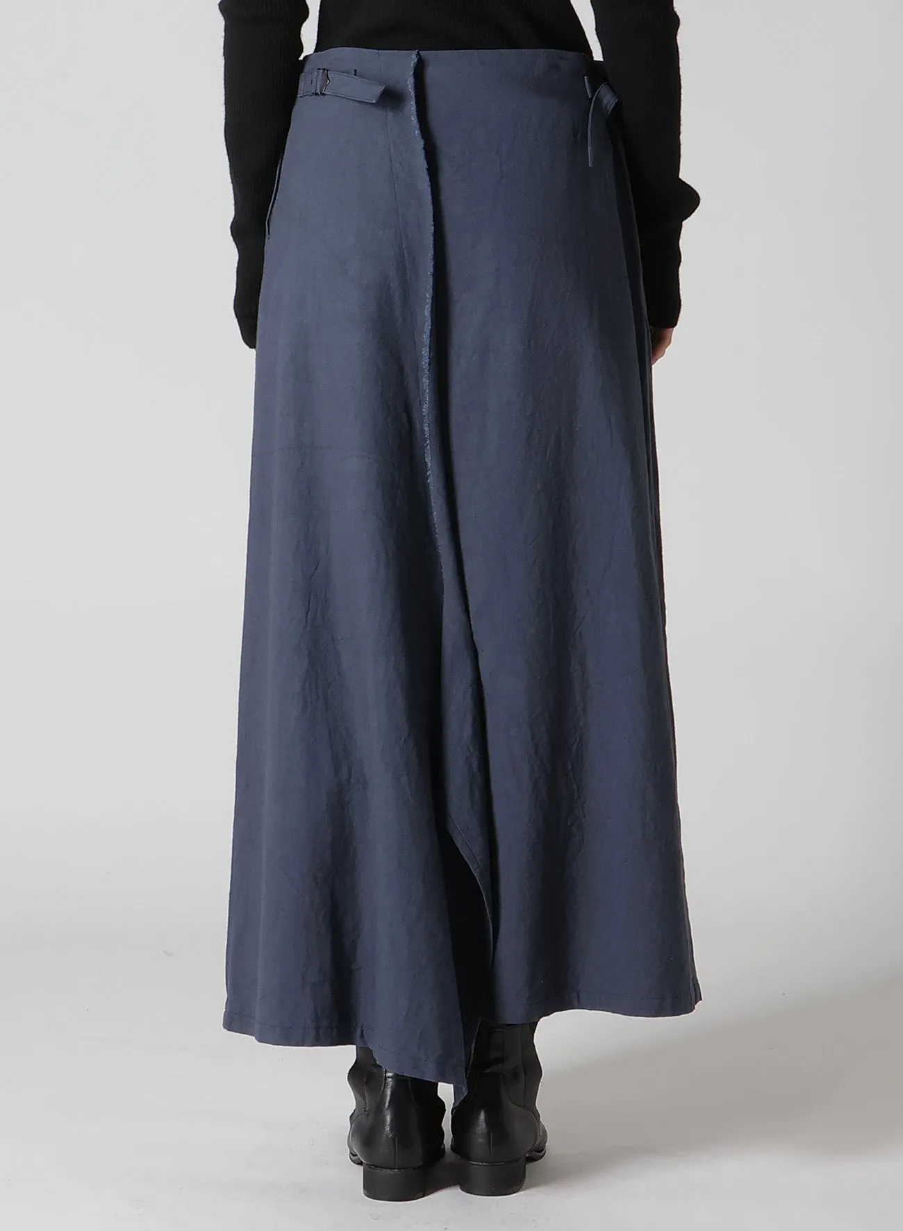 TWILL GARMENT WASH LEFT SIDE PATCH SKIRT PANTS