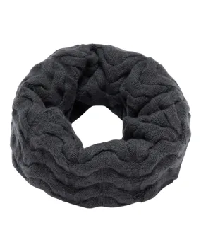 Unisex Cable Cashmere Snood Anthracite Grey