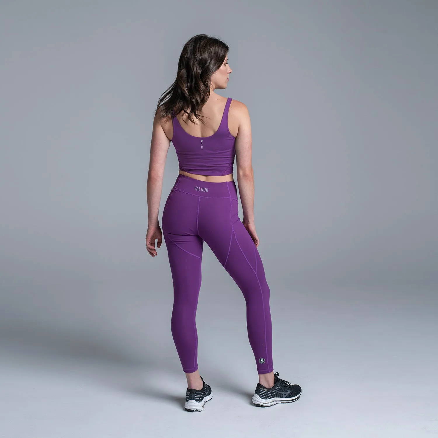 Valour Active Ace Longline Crop - Grape