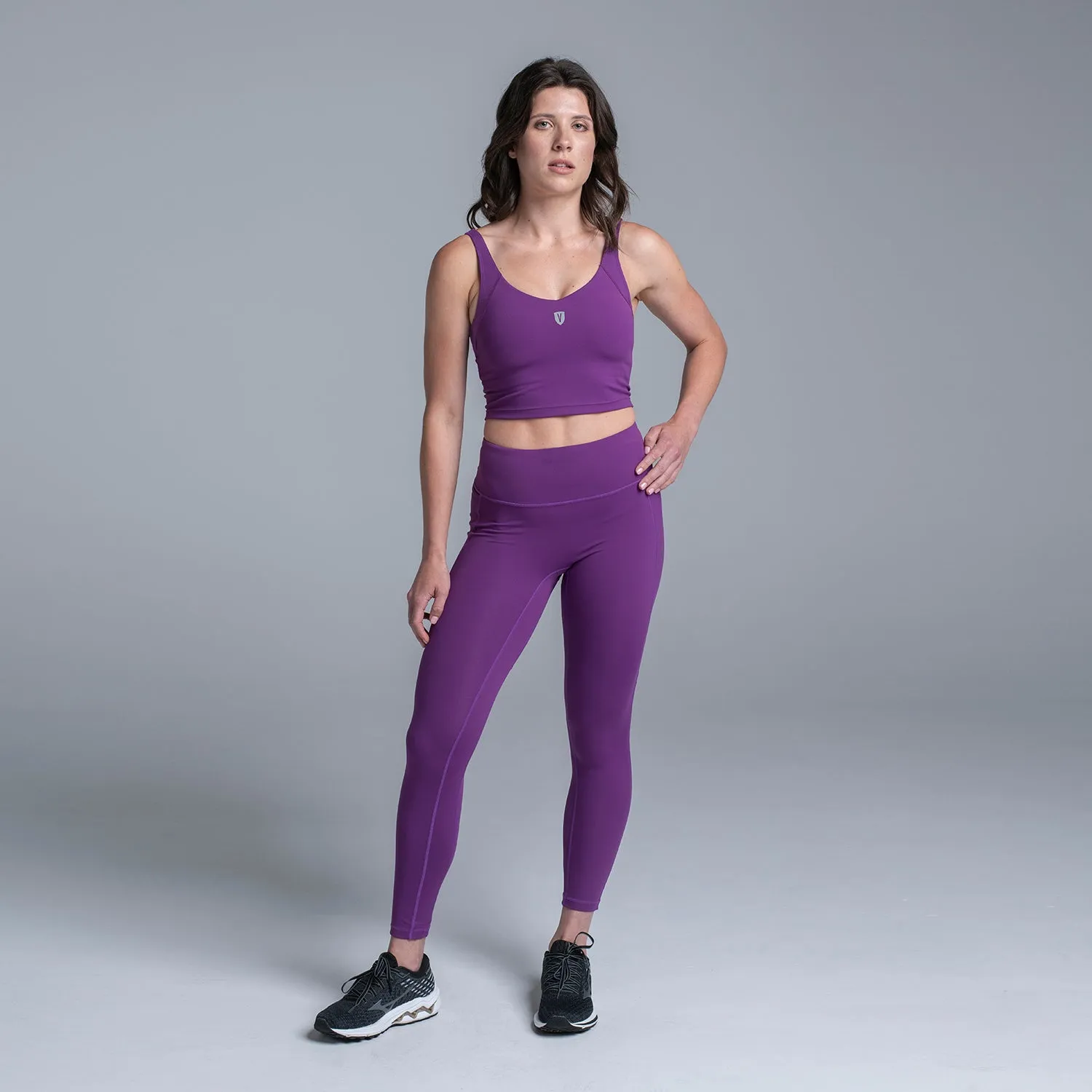 Valour Active Ace Longline Crop - Grape