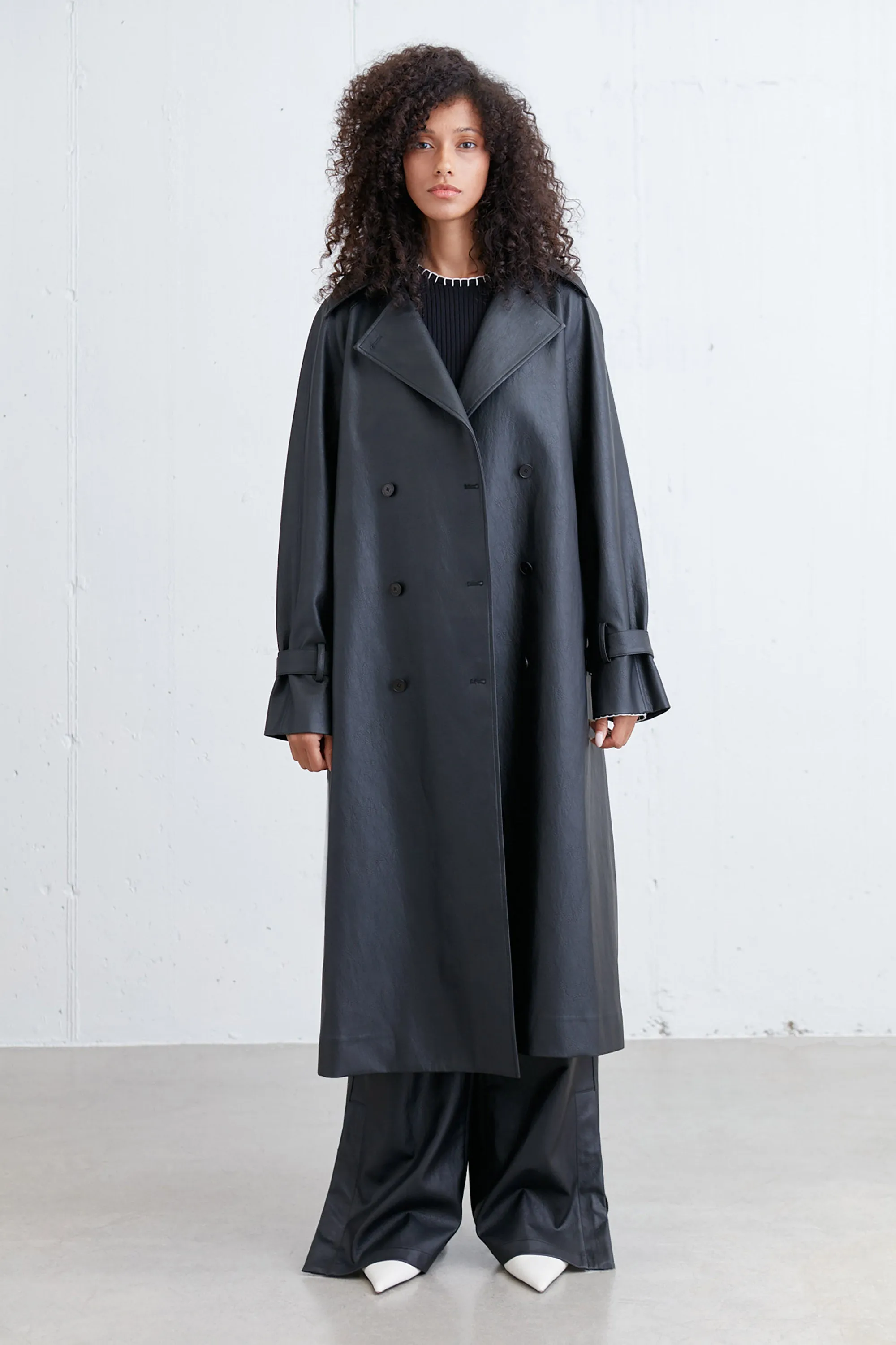 VEGAN LEATHER TRENCH COAT